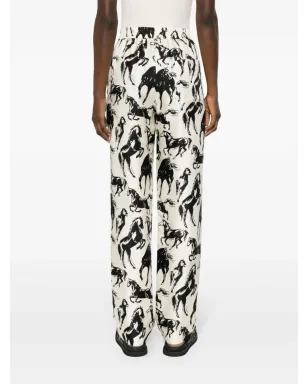 Balmain ホースプリント シルク テーパードパンツ - ニュートラルカラー - サムネイル4