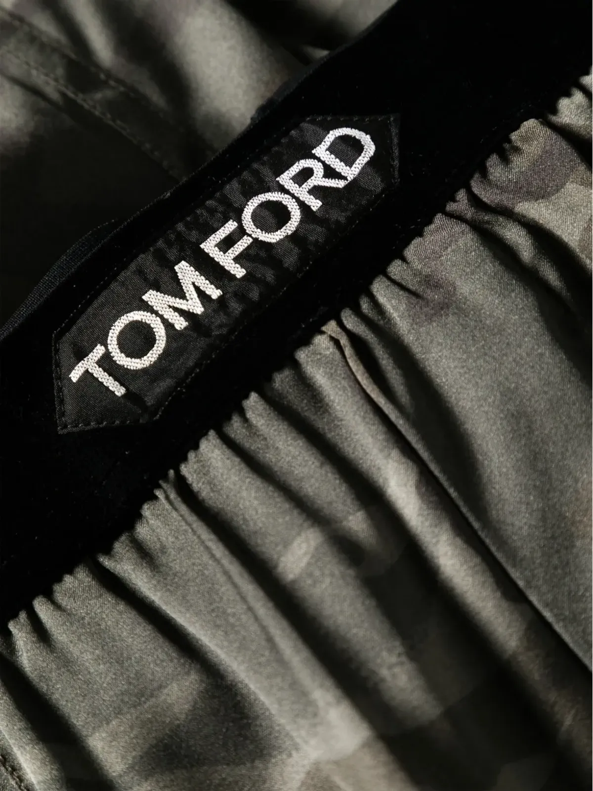 TOM FORD カモフラージュ サテン パジャマパンツ - グリーン - 画像3