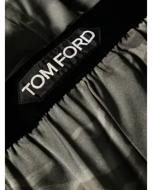 TOM FORD カモフラージュ サテン パジャマパンツ - グリーン - サムネイル3