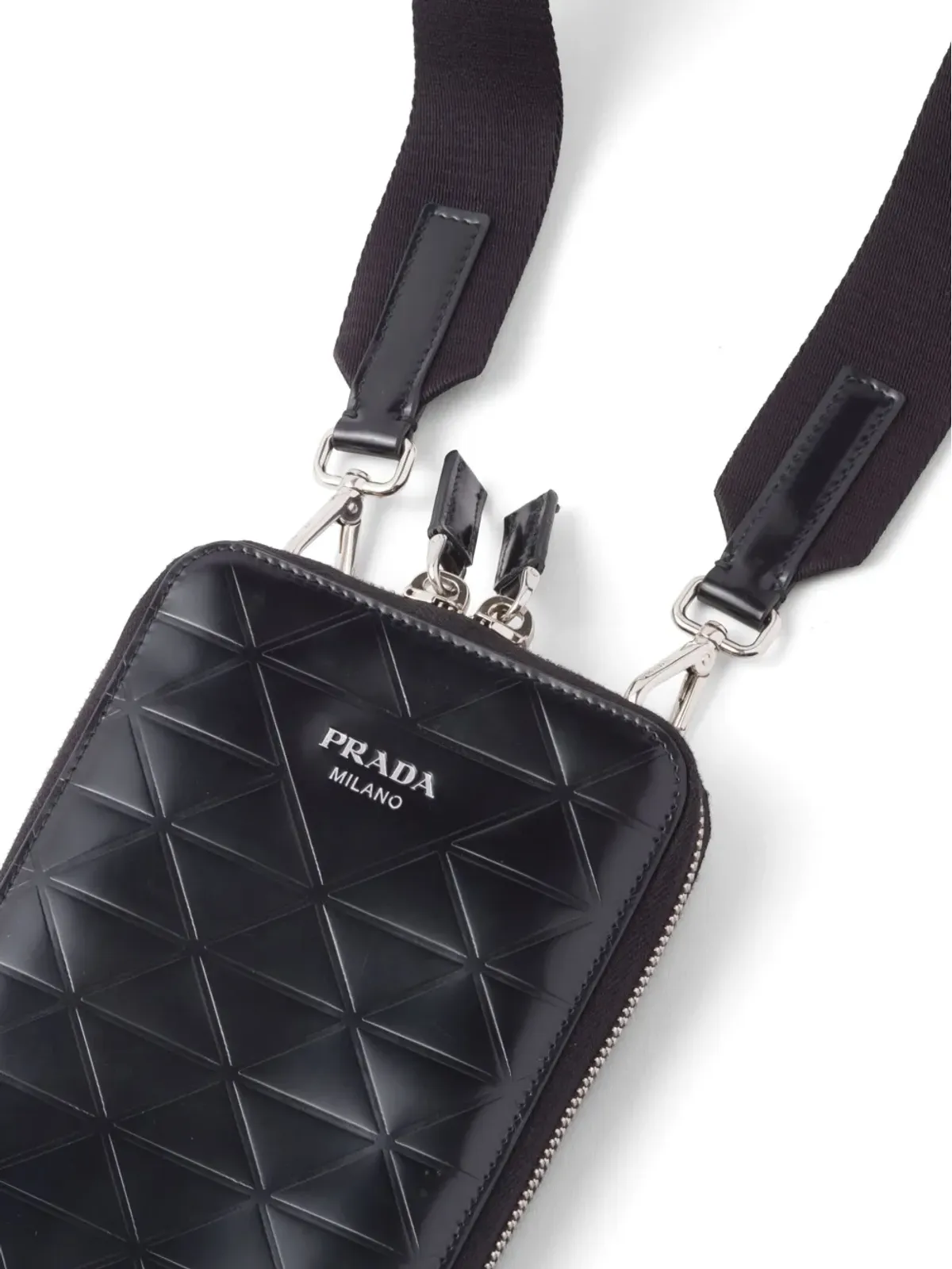 Prada トライアングルロゴ レザー 携帯電話ケース - 画像3