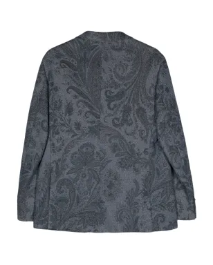 ETRO ペイズリージャカード コットン ブレザー - ブルー - サムネイル2