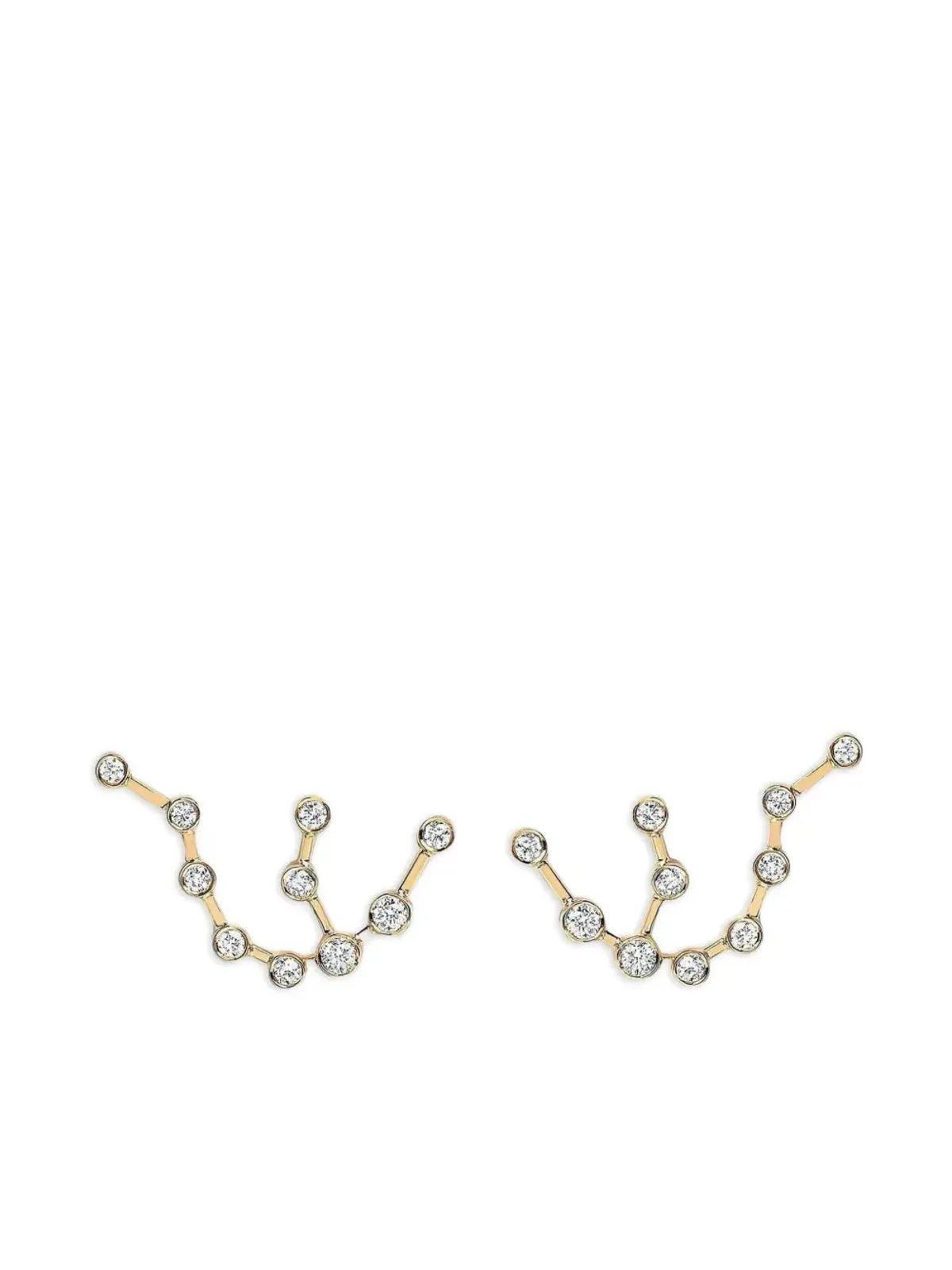Logan Hollowell 14K イエローゴールド アクエリアス コンステレーション ダイヤモンド イヤリング - 画像1