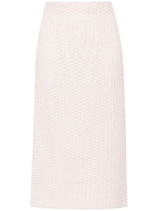 Fabiana Filippi Fabiana Filippi スパンコール付きオープンニットスカート ピンクの商品画像