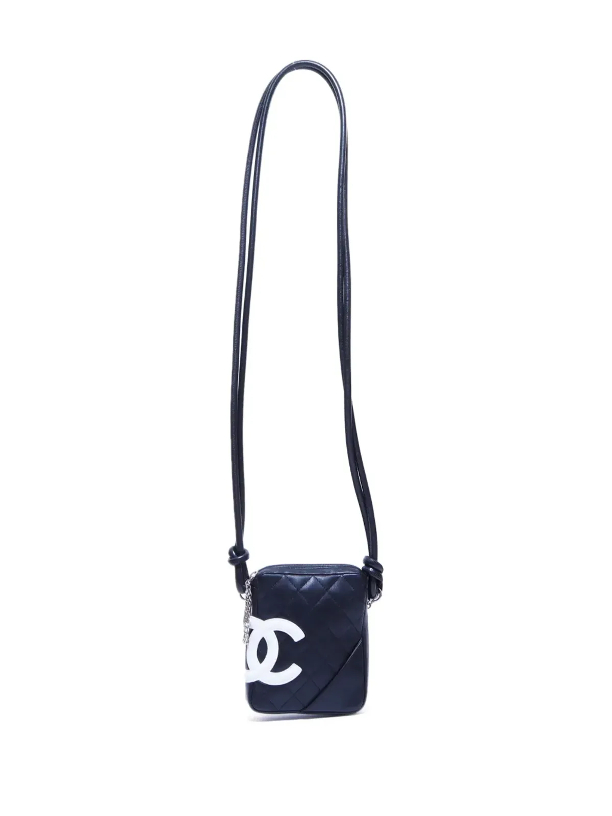 CHANEL ビンテージ 2004-2005 カンボンライン ミニジップ付き クロスボディバッグ - ブラック - 画像5