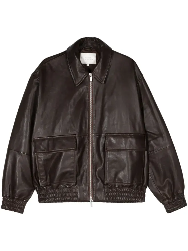 Studio Nicholson Studio Nicholson ピストン レザー ジップアップ ジャケット（ブラウン）の商品画像