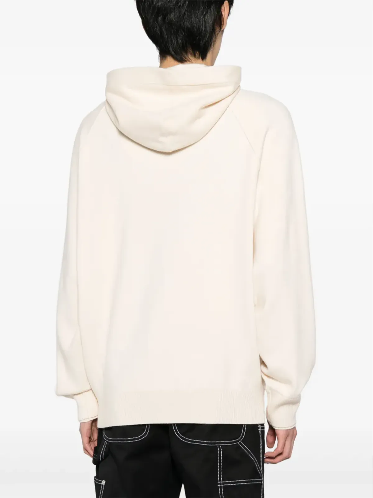 ZZERO BY SONGZIO Panther-embroidered cotton hoodie - Neutrals - 画像4