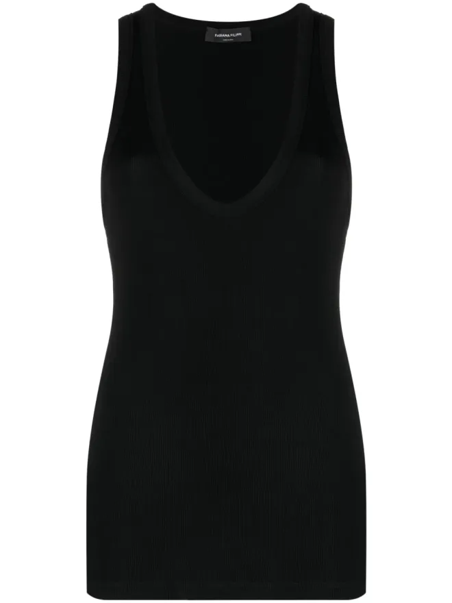Fabiana Filippi Fabiana Filippi ファビアナ フィリッピ ファインリブ タンクトップ - ブラックの商品画像
