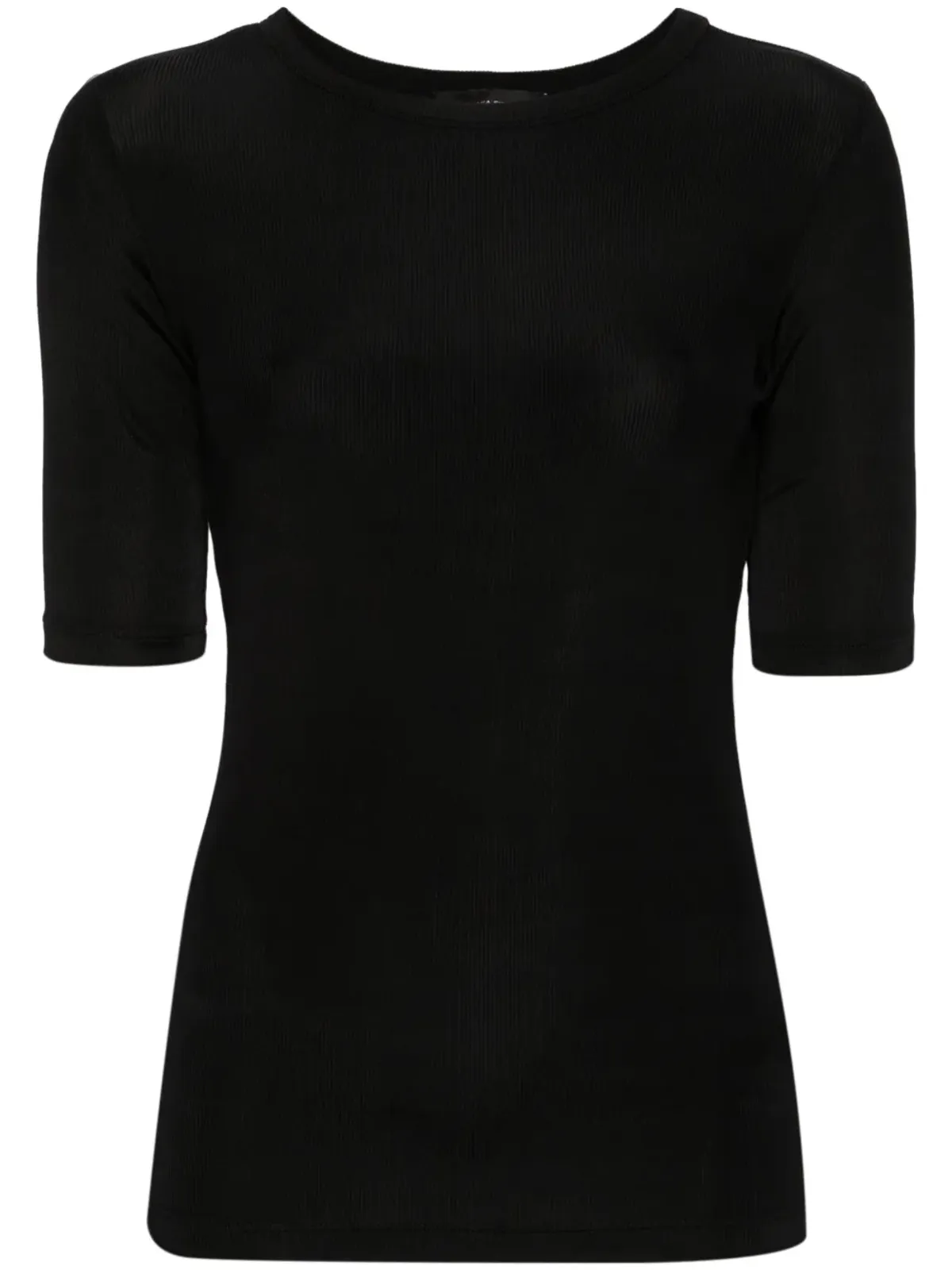 Fabiana Filippi カットアウト細リブTシャツ ブラック - 画像1