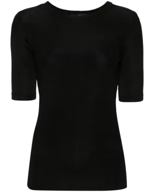 Fabiana Filippi カットアウト細リブTシャツ ブラック - サムネイル1