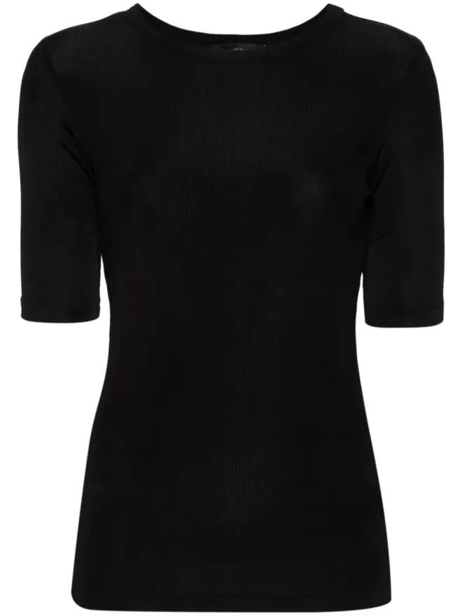 Fabiana Filippi Fabiana Filippi カットアウト細リブTシャツ ブラックの商品画像