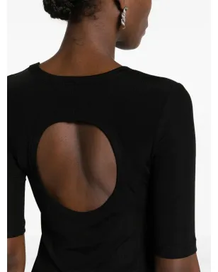 Fabiana Filippi カットアウト細リブTシャツ ブラック - サムネイル5