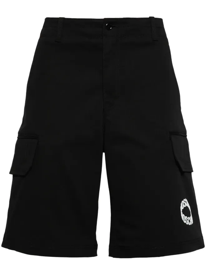Moschino Moschino ロゴプリント カーゴショーツ ブラックの商品画像