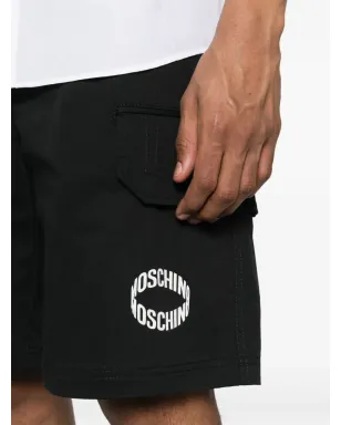 Moschino ロゴプリント カーゴショーツ ブラック - サムネイル5
