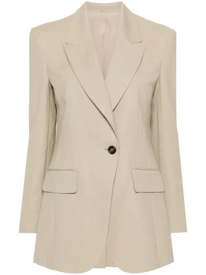 Brunello Cucinelli Brunello Cucinelli ピークラペル付きニットブレザー - ニュートラルの商品画像