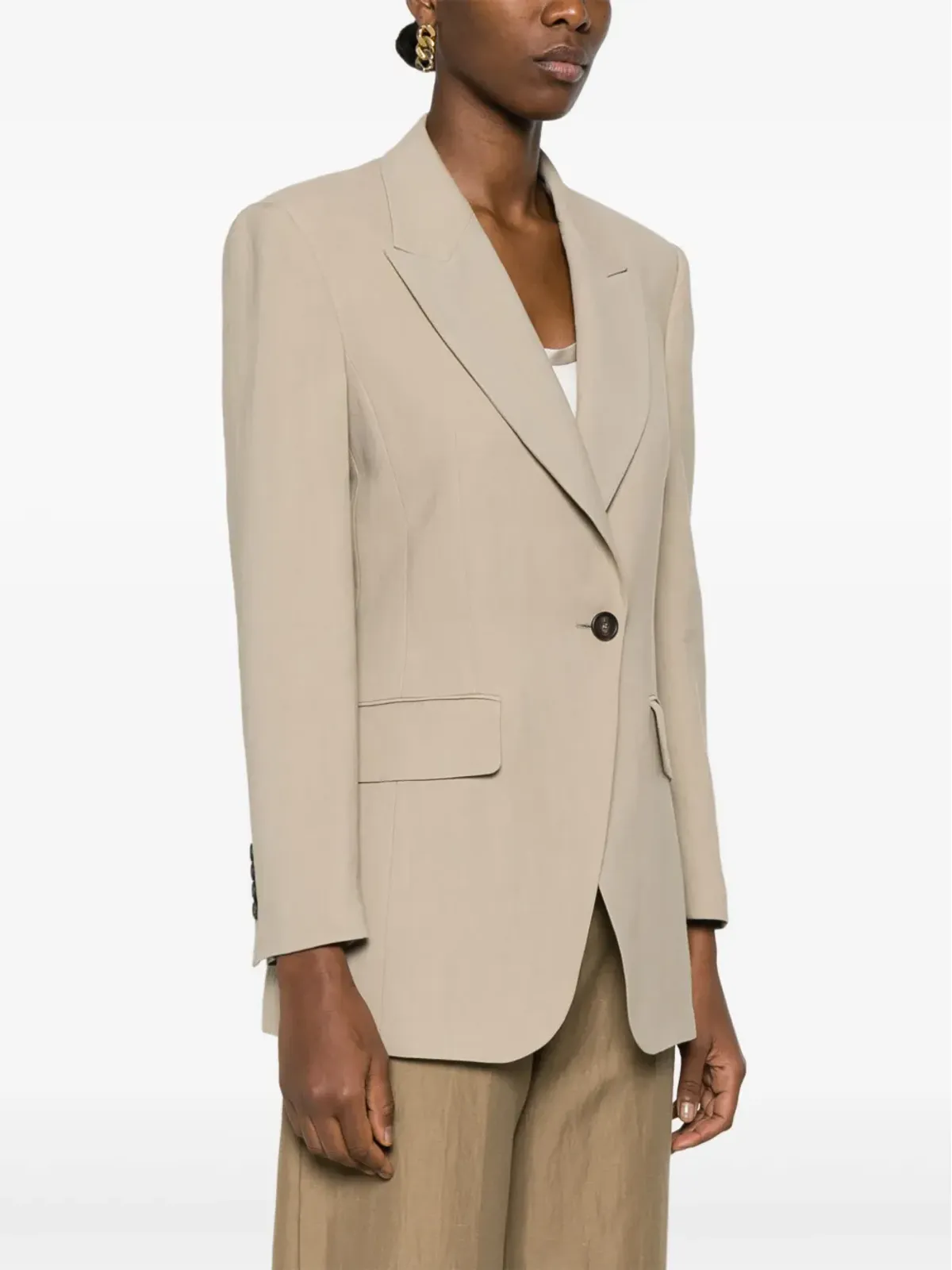 Brunello Cucinelli ピークラペル付きニットブレザー - ニュートラル - 画像3