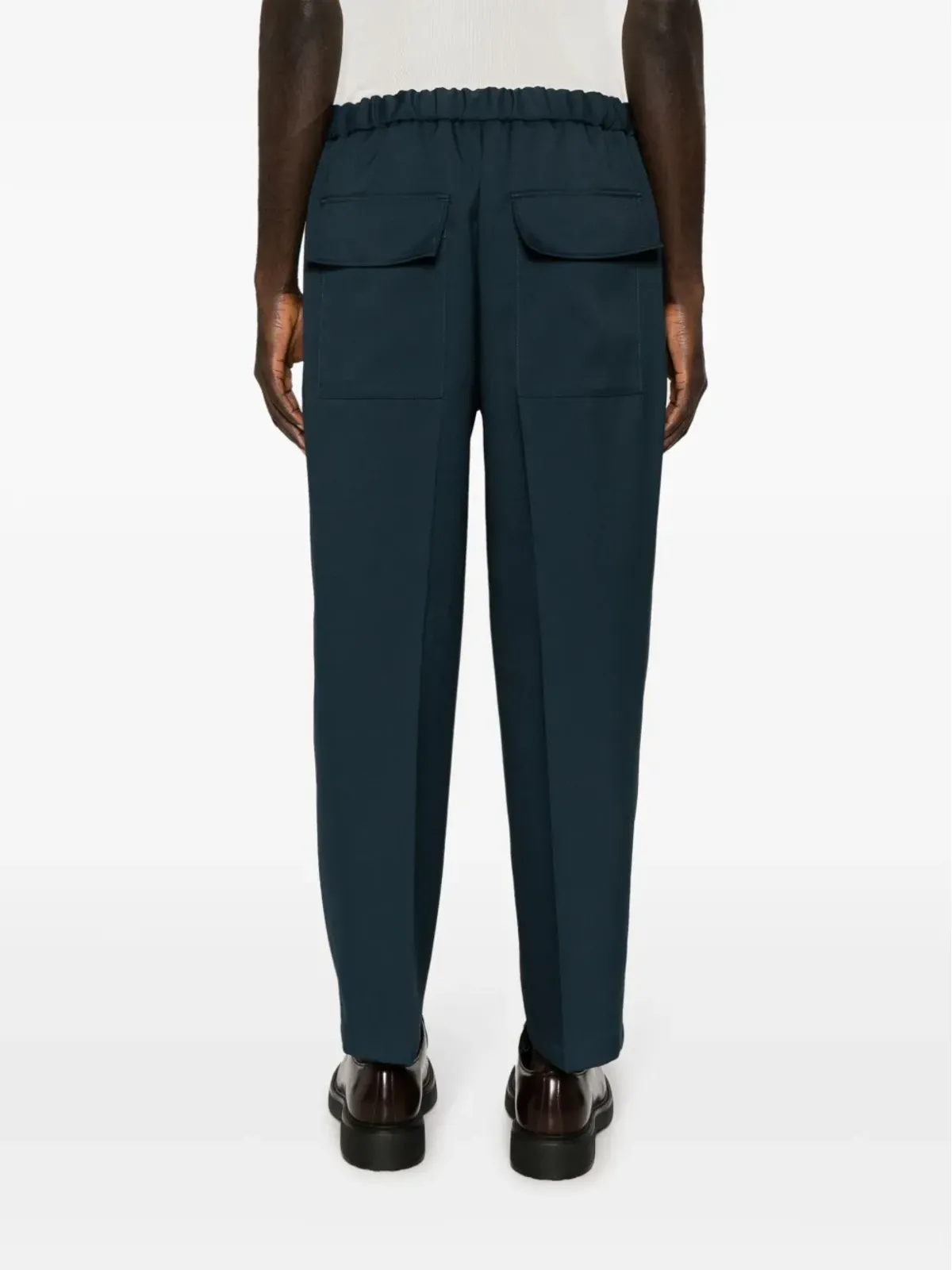 Jil Sander ゴム入りウエストのテーパードパンツ ブルー - 画像4