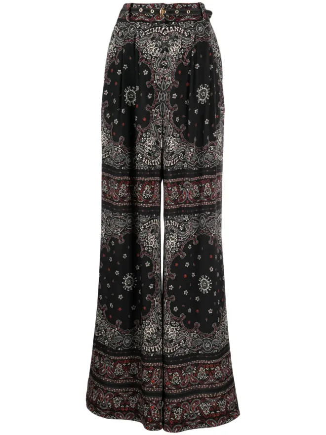 Zimmermann ZIMMERMANN バンダナ柄ワイドレッグパンツの商品画像