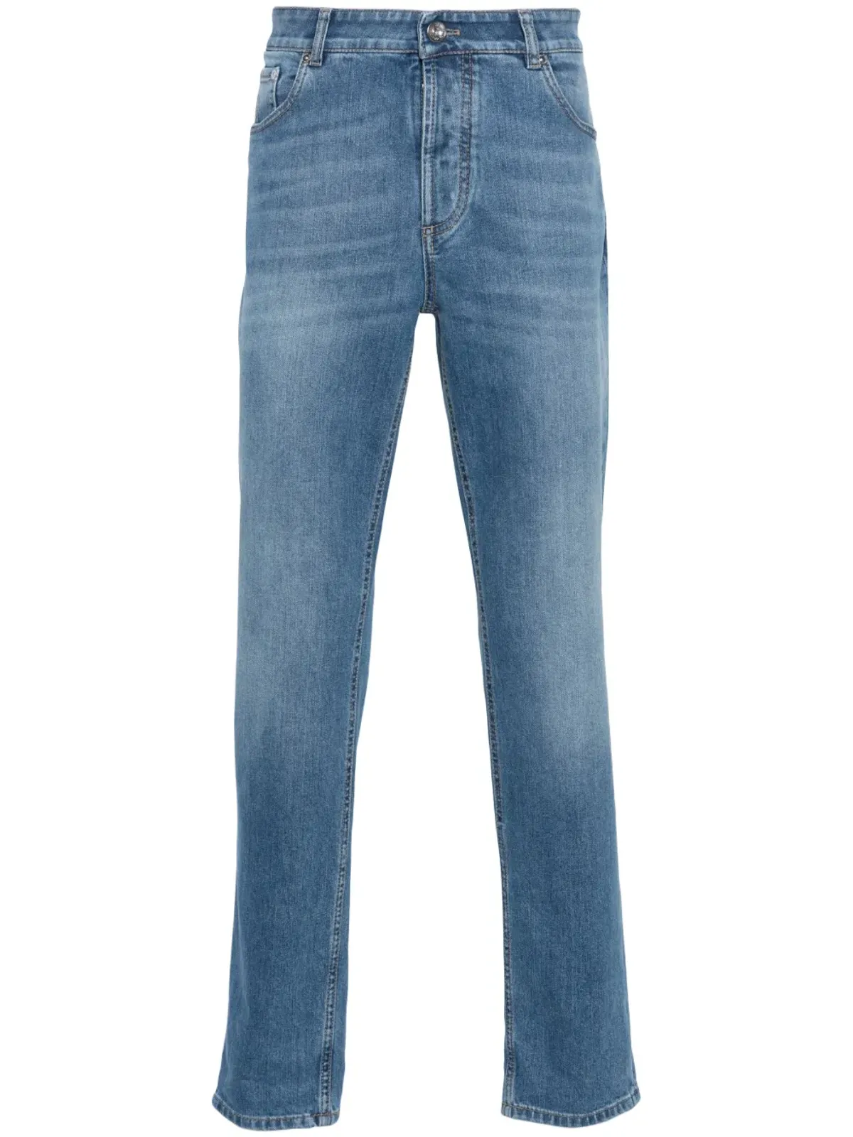 Brunello Cucinelli ミッドライズ スリムジーンズ ブルー - 画像1