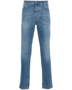 Brunello Cucinelli ミッドライズ スリムジーンズ ブルー - サムネイル1