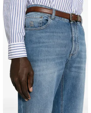 Brunello Cucinelli ミッドライズ スリムジーンズ ブルー - サムネイル5
