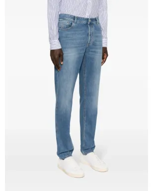 Brunello Cucinelli ミッドライズ スリムジーンズ ブルー - サムネイル3