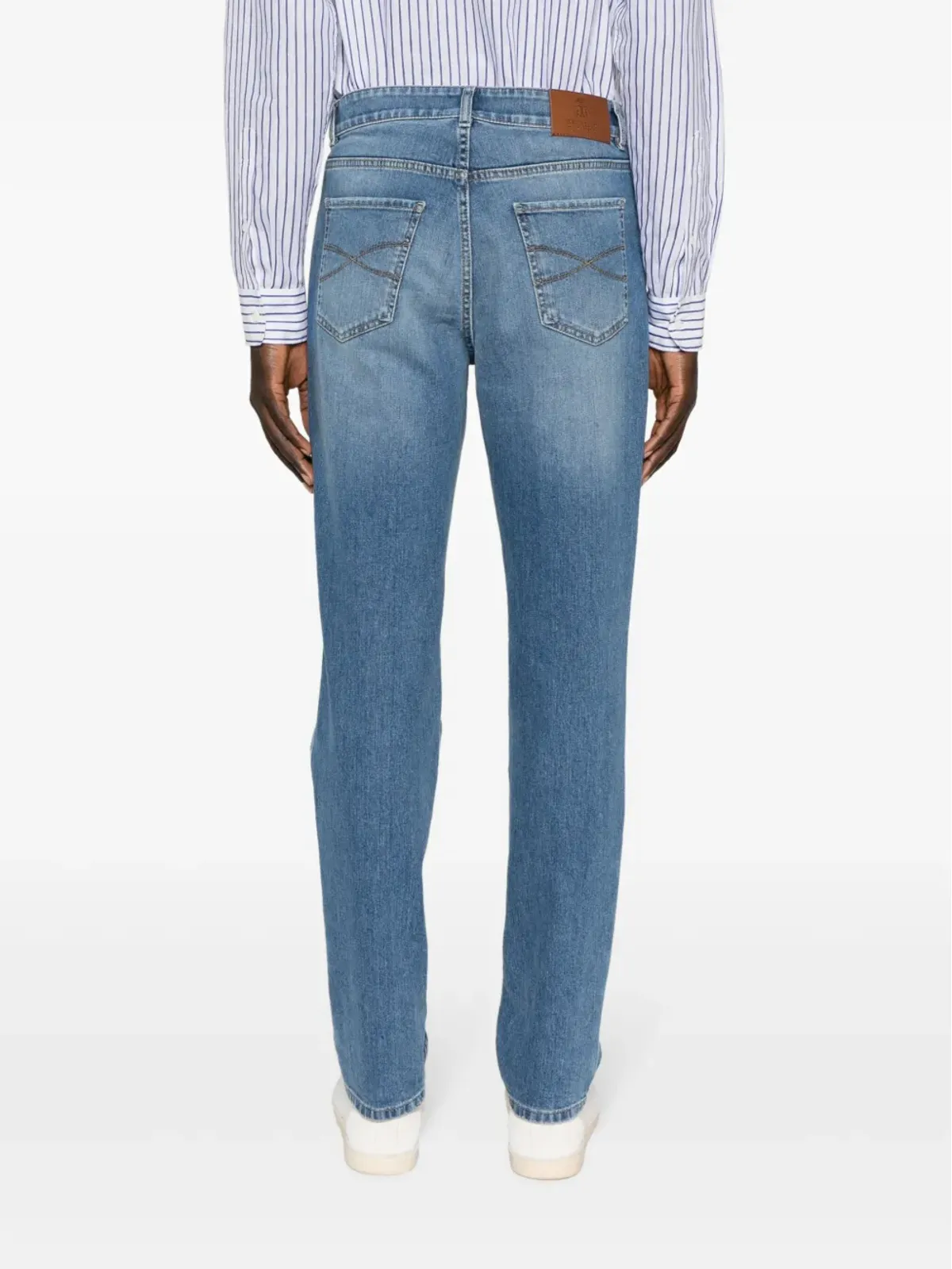 Brunello Cucinelli ミッドライズ スリムジーンズ ブルー - 画像4