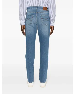 Brunello Cucinelli ミッドライズ スリムジーンズ ブルー - サムネイル4