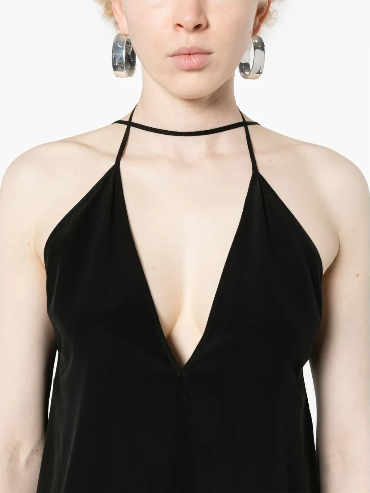 TOTEME V-neck スパゲッティストラップ トップ - ブラック - 画像5