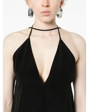 TOTEME V-neck スパゲッティストラップ トップ - ブラック - サムネイル5