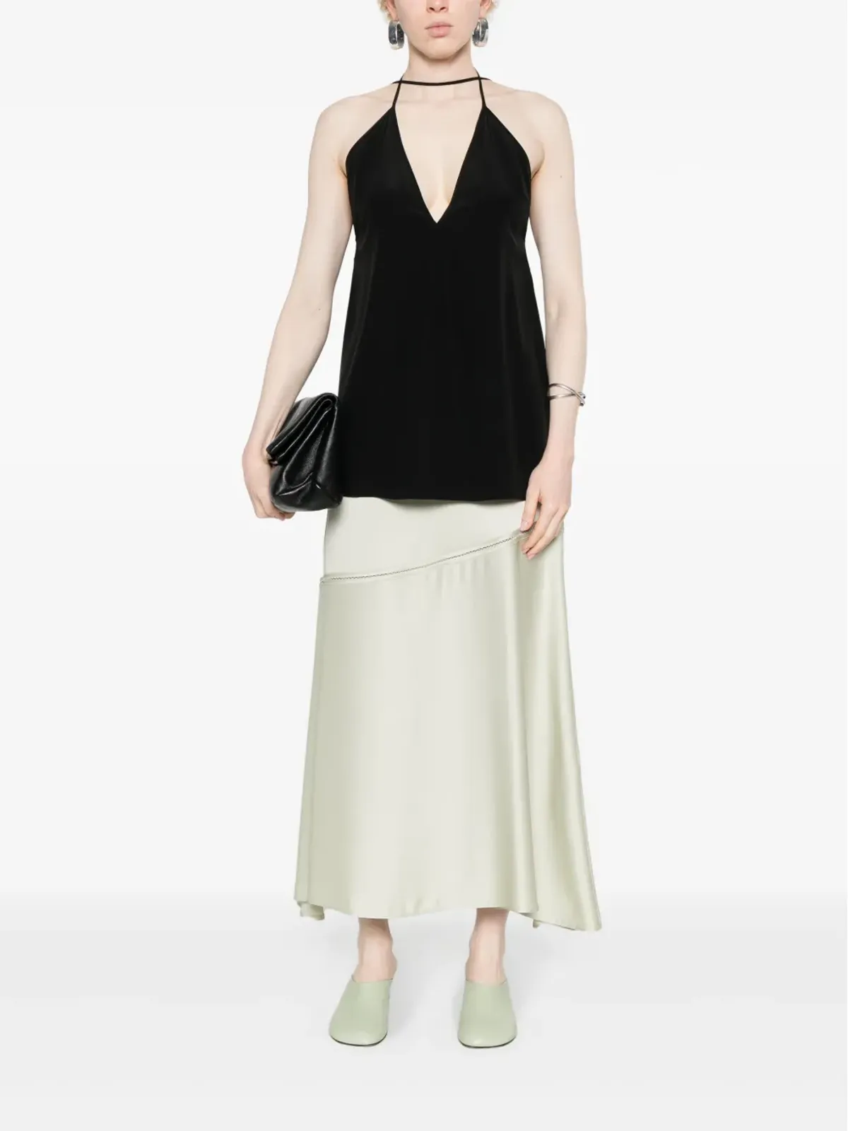TOTEME V-neck スパゲッティストラップ トップ - ブラック - 画像2