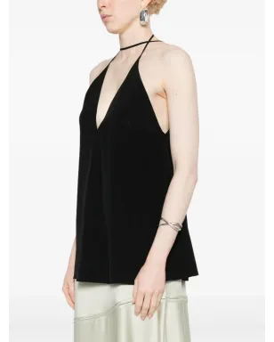TOTEME V-neck スパゲッティストラップ トップ - ブラック - サムネイル3