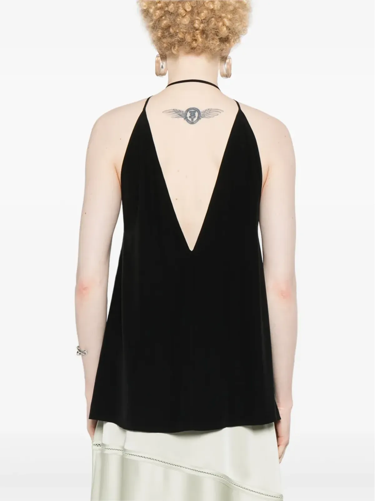 TOTEME V-neck スパゲッティストラップ トップ - ブラック - 画像4