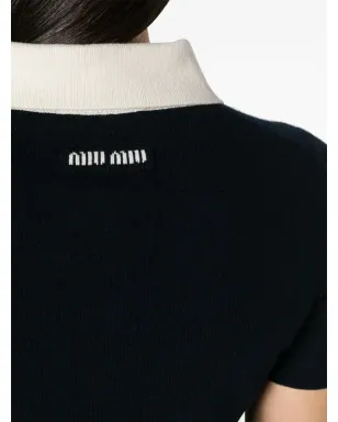Miu Miu 細密編みのカシミヤドレス - ブルー - サムネイル5