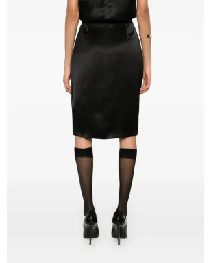Saint Laurent サテン生地のペンシルミディスカート - サムネイル4
