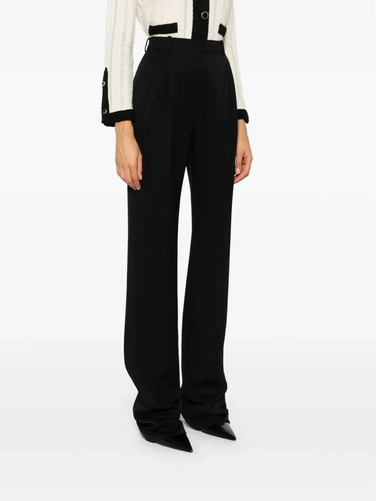 Saint Laurent ハイウエストパンツ - ブラック - 画像3