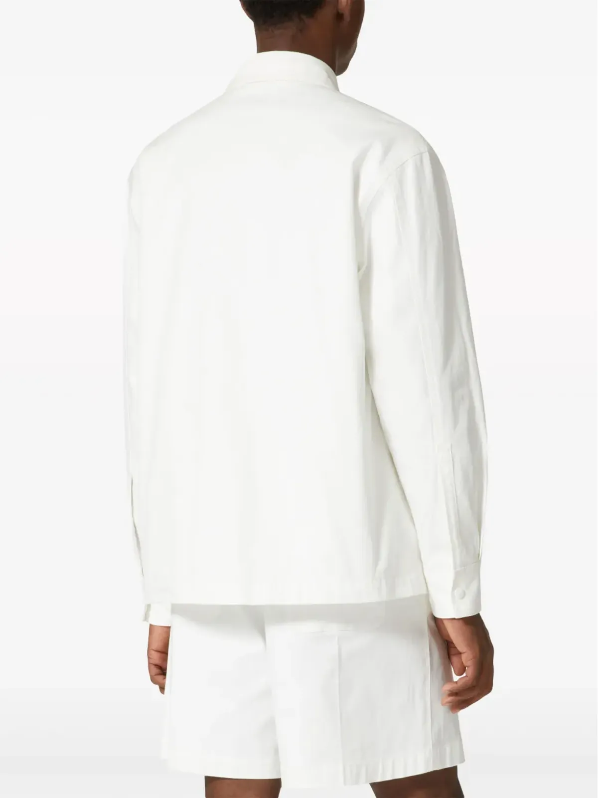Valentino Garavani V-detail キャンバス シャツジャケット ホワイト - 画像4