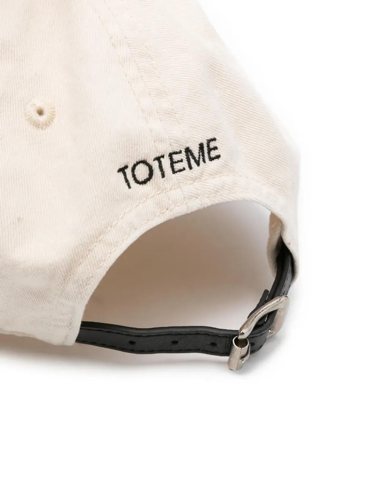 TOTEME レザートリム コットン ベースボールキャップ - ニュートラルカラー - 画像2