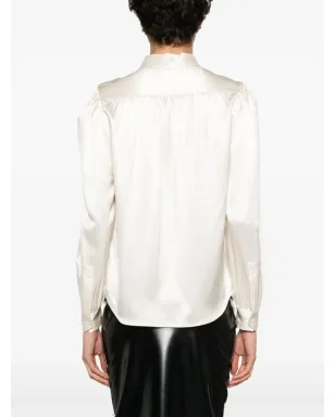 Saint Laurent ラヴァリエールネック・シルクサテン ブラウス - ベージュ系 - サムネイル4