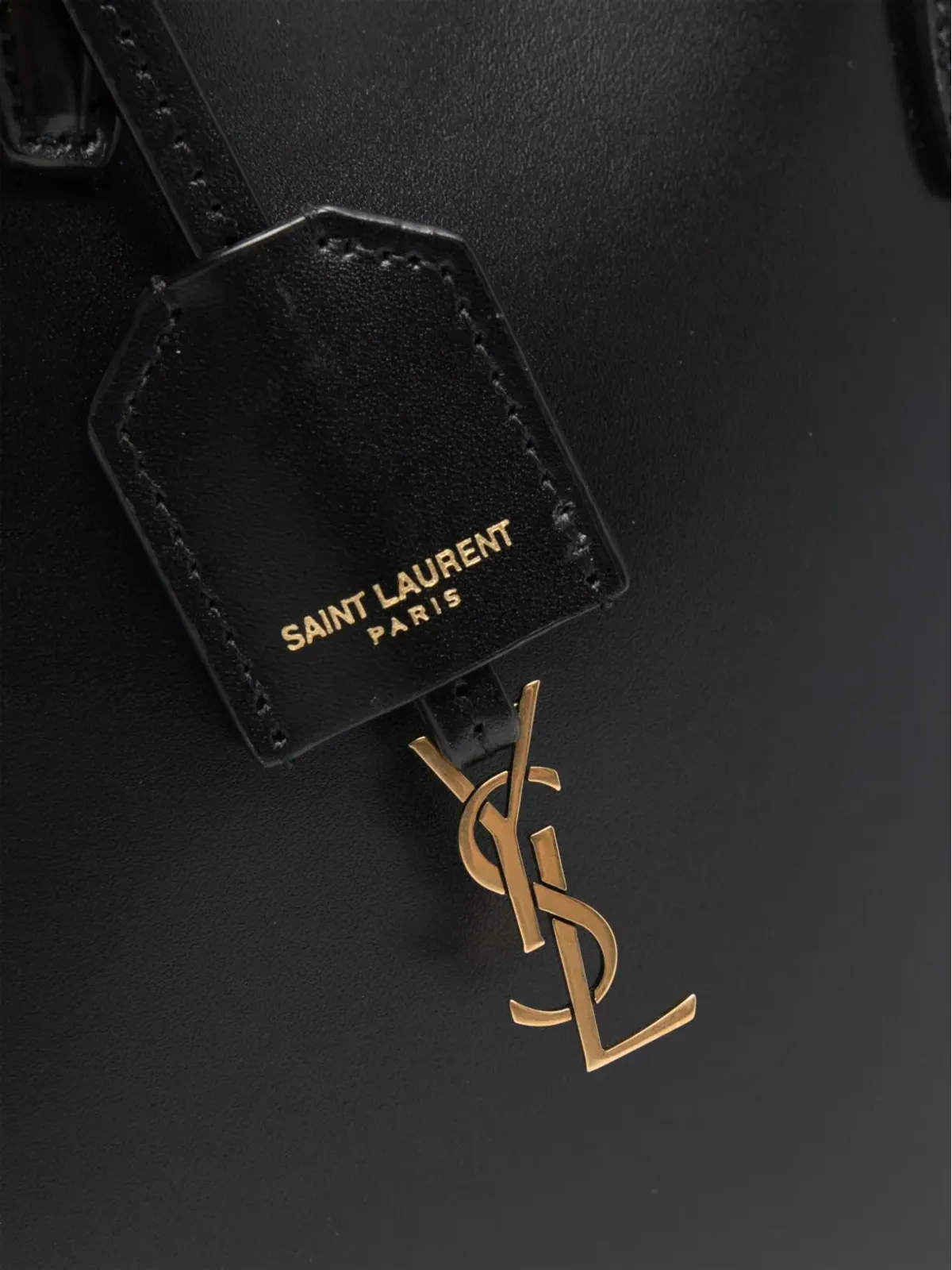 Saint Laurent ミニショッピング レザー トートバッグ - 画像4