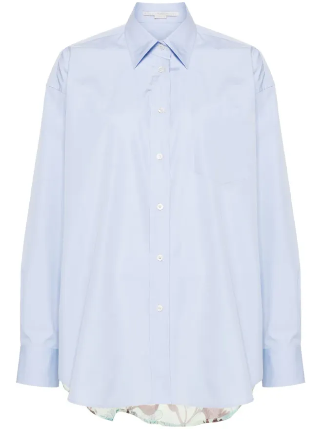 Stella McCartney Stella McCartney ストレートポイントカラー パネルドシャツ ブルーの商品画像
