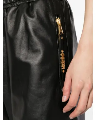 Moschino クロップドレザートラックパンツ - サムネイル5