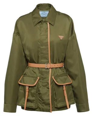 Prada Re-Nylon ベルト付きジャケット グリーン - サムネイル1