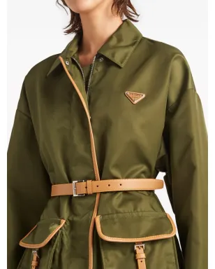 Prada Re-Nylon ベルト付きジャケット グリーン - サムネイル5