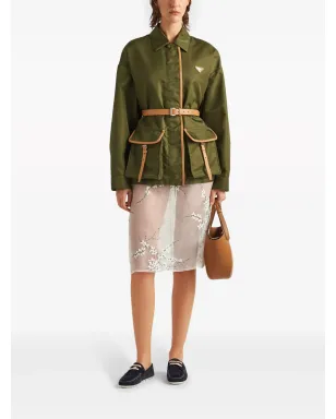Prada Re-Nylon ベルト付きジャケット グリーン - サムネイル2