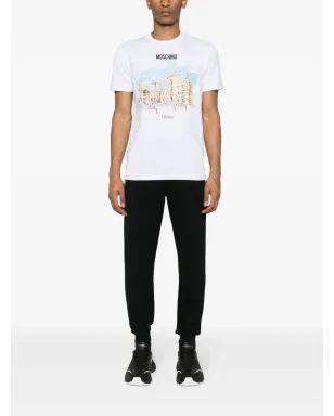 Moschino ロゴ文字入り コットン トラックパンツ ブラック - サムネイル2
