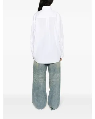Stella McCartney ブロデリエ・アングレーズ ディテール コットンシャツ ホワイト - サムネイル4