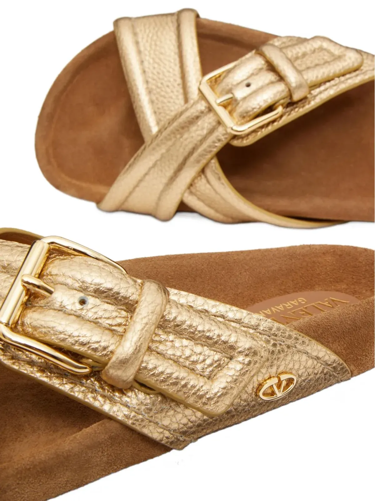 ビンテージ Valentino Garavani メタリック ゴールド サンダル - 画像5