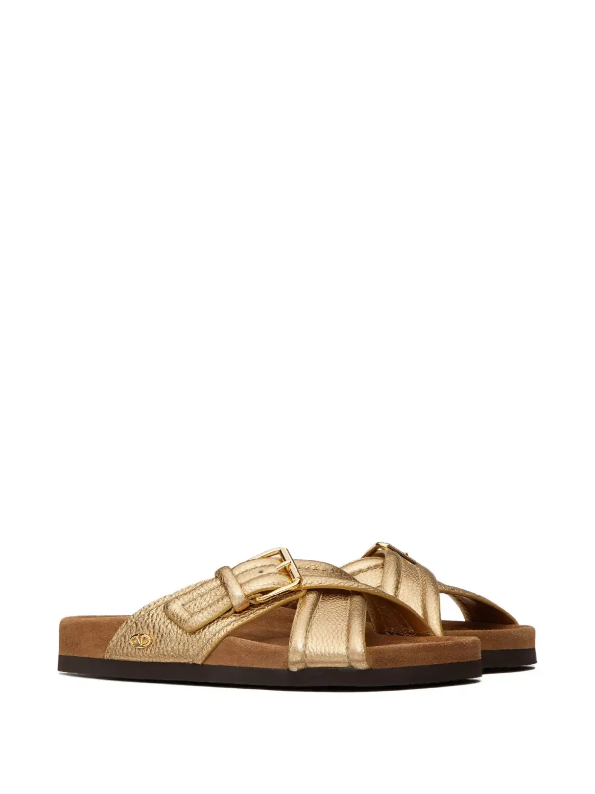 ビンテージ Valentino Garavani メタリック ゴールド サンダル - 画像2