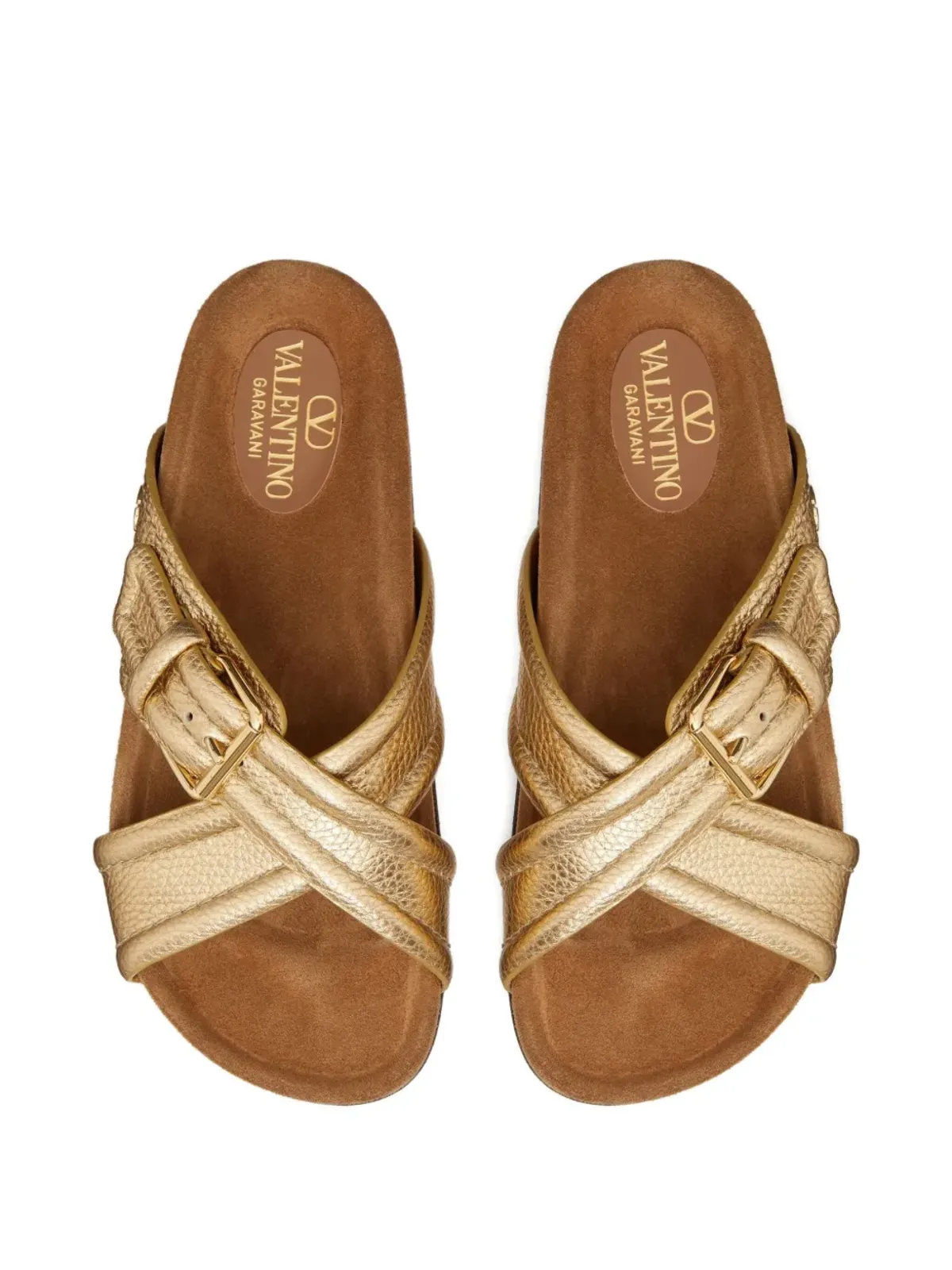 ビンテージ Valentino Garavani メタリック ゴールド サンダル - 画像4