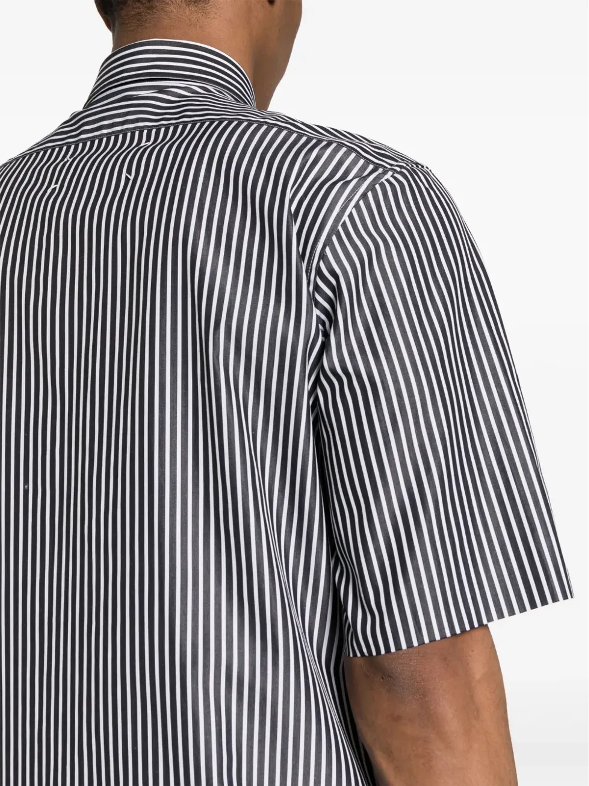 Maison Margiela 刺繍ロゴ入りストライプシャツ - ホワイト - 画像5